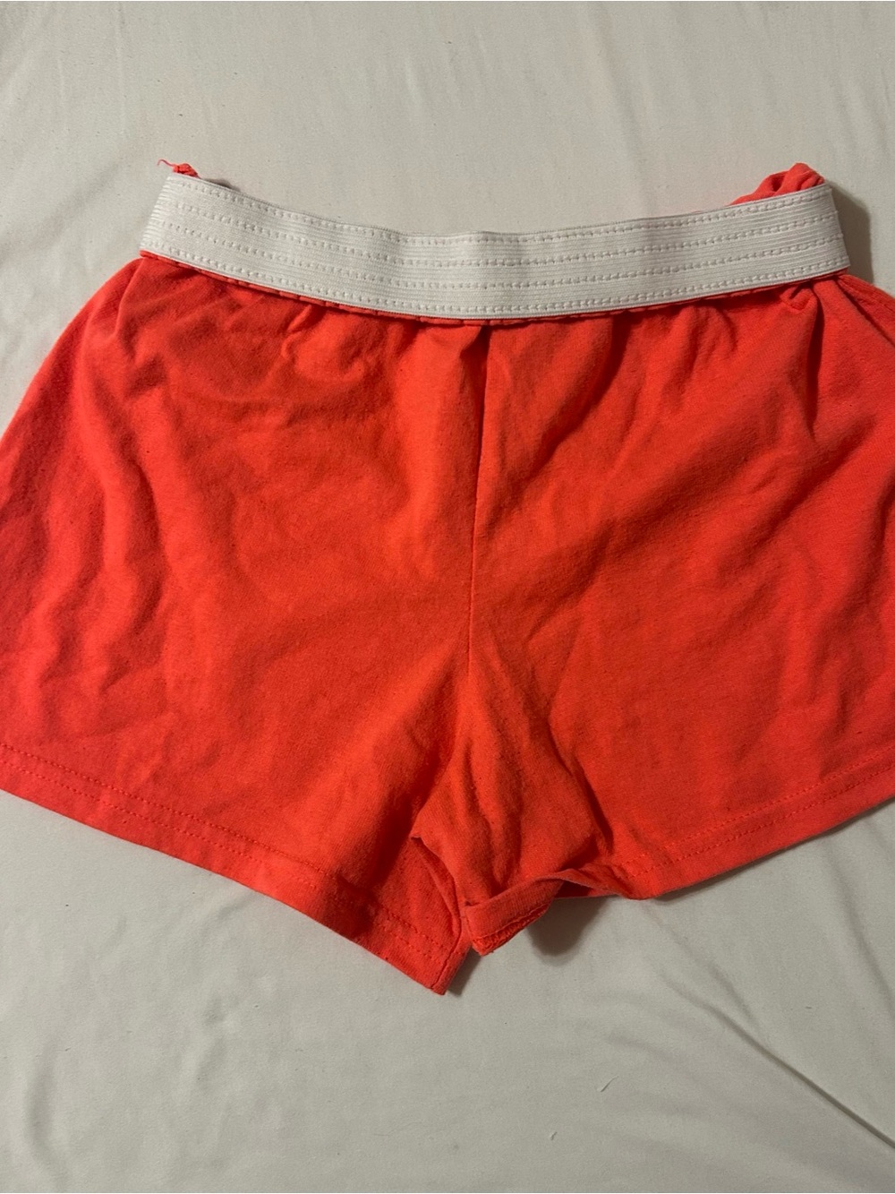 Soffe Coral Athletic Shorts with White Elastic Waistband